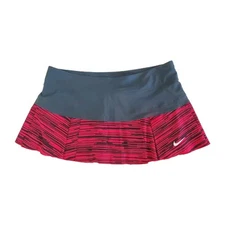 NIKE DRI FIT Active Skort L Gray Fuchsia Pink Volleyball Golf Tennis Pickleball