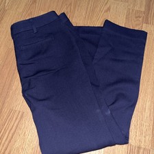 TORY BURCH Wool Cropped Trousers Navy Womens Size 0 Dress Pants