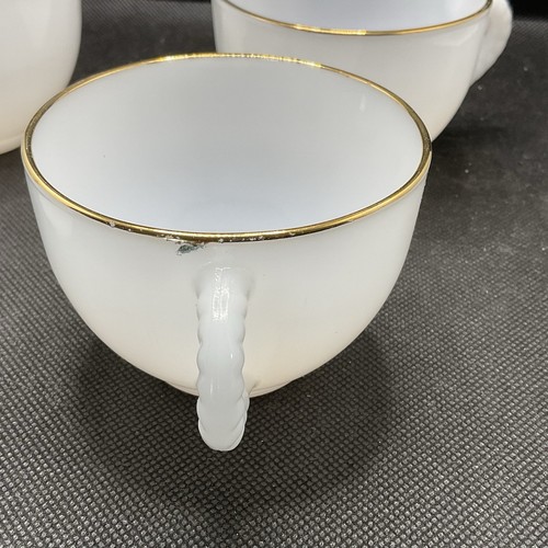 Vintage Federal Glass Co. Snack Time Set Of 4 Plates And Cups 22 kt. Gold Edge - Picture 13 of 13