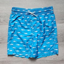 Old Navy Boy's Swimwear Shark Graphic Swim Trunks Large L 10/12