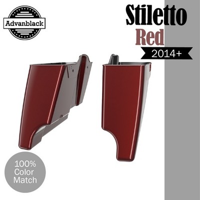 Advanblack Stiletto Red Stretched Saddlebag Fits Harley Street Road Glide 14+