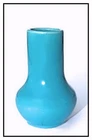 J A BAUER POTTERY  5" Fred Johnson Hand Thrown Vase #218, Turquoise, Excellent