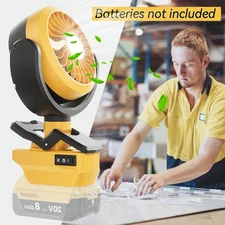 Cordless Wireless Jobsite Fan Camping Fan For Dewalt 20V Li-Ion Battery Portable