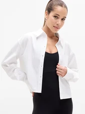 Athleta - Midday Cropped Poplin Shirt - Free Ship