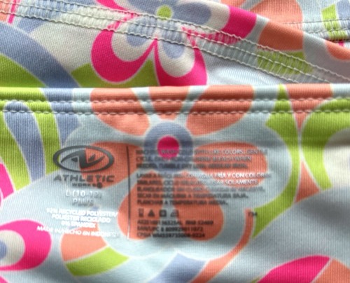 Athletic Works Girl's Retro Floral Print Longline Bra/Bike Shorts Set Sz L Plus - Picture 4 of 7