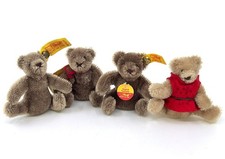 Steiff Orig Teddy Bear 1970s x 4 Flexible 11cm 4in Mohair 2 ID Buttons Vintage