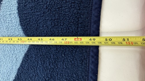 American Eagle Blanket Throw Fleece Blue Reversible Logo Sherpa 47x47 Soft Cozy - Picture 8 of 9
