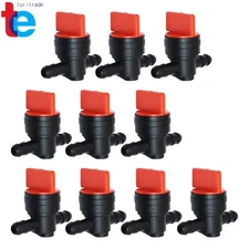 10 Pack 1/4" Straight In-Line Gas Fuel SHUT-OFF / CUT-OFF Valves Petcock 494768