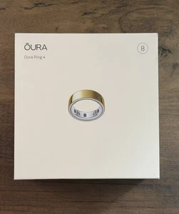 Oura Ring 4 - Size 8 - GOLD - Smart Ring Activity Tracker - Authentic** NEW