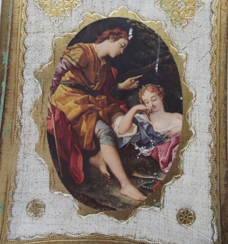 LOVELY VINTAGE ITALIAN FLORENTINE TOLEWARE WOOD WALL PLAQUE 15" - Picture 3 of 5