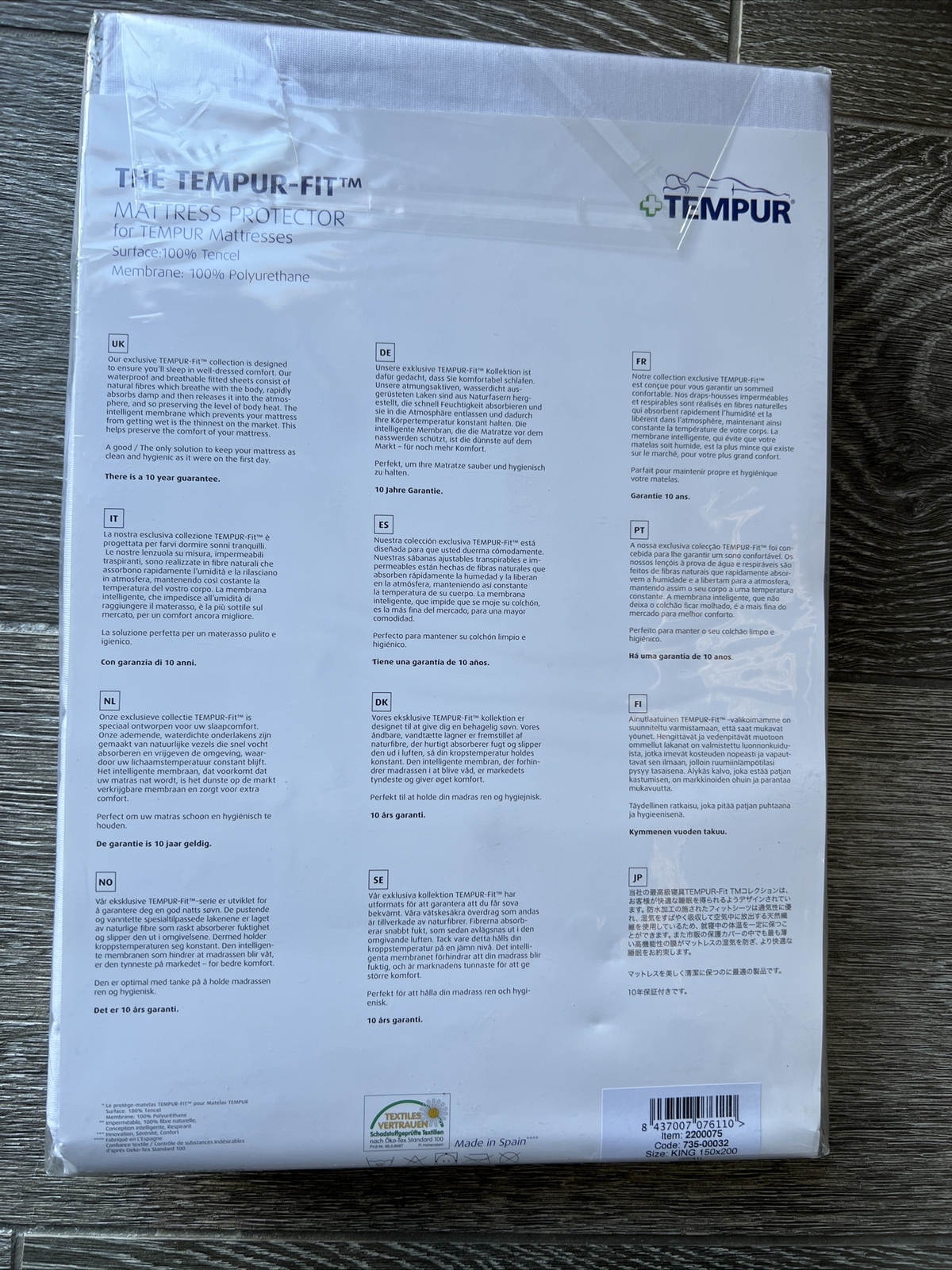 Tempur TempurFit Mattress Protector White, King Size for sale online