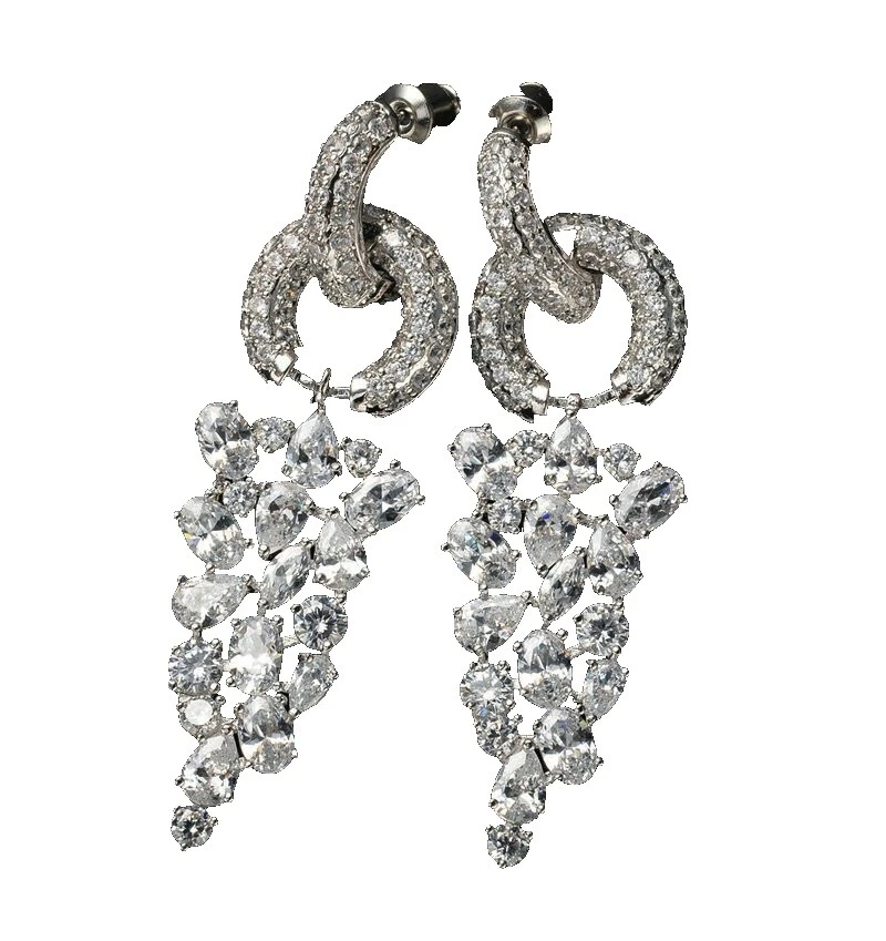 Araña Enchape de oro blanco Pendientes de Moda