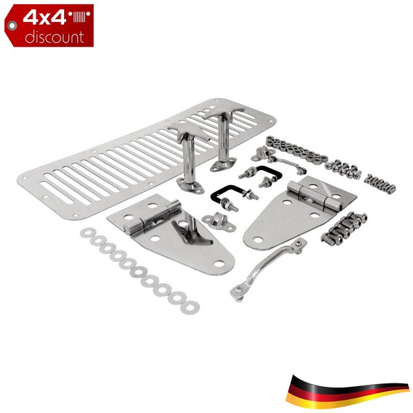 Motorhauben Set Komplett Vorne Polished Stainless Steel Stainless Steel-image