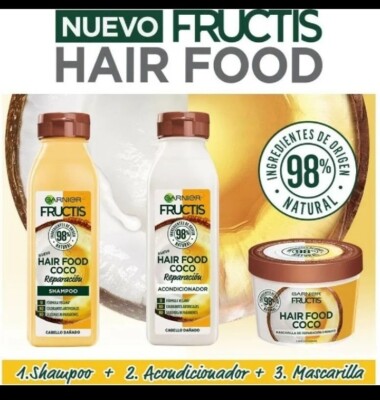 Garnier Fructis Kit Garnier Fructis Hair Food Coconut Complete Daily Routine  