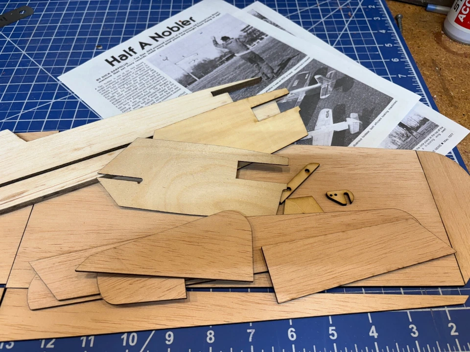 Brand New Sarpolus Nobler 1/2A Control Line SHORT KIT by VintagePlaneKits 27" WS - Image 2 of 4