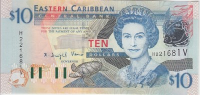EAST Eastern Caribbean -St.Vincent & The Grenadines P.43v 10 Dollars  UNC  2001