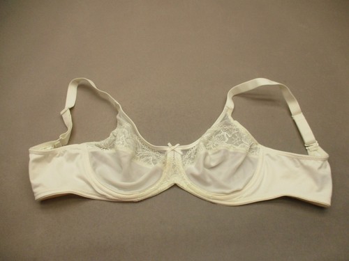 36D Lilyette Womens White Unlined Underwire Wide Strap Back Closure Demi Bra 3S