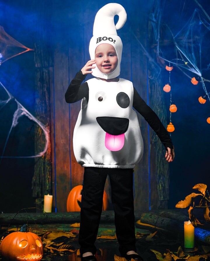 Lindo Disfraz Fantasma Niños Halloween Fiesta Cumpleaños Elegante
