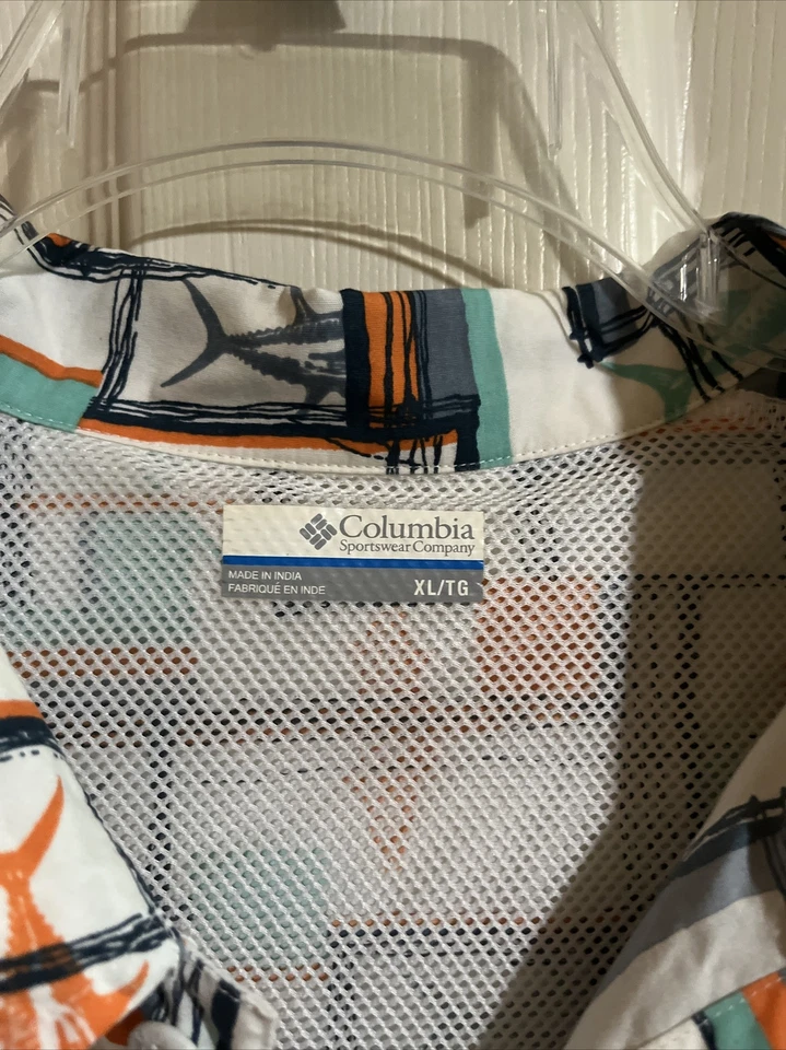 Camisa Columbia PFG Para Hombre Exterior Talla XL Gráfico Aop Malla Forrada Ventilada Pesca Foto 4 de 4