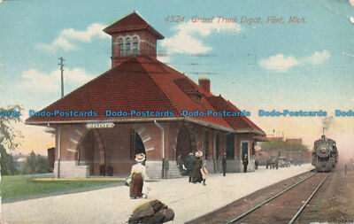 R673242 Mich. Grand Trunk Depot. Feuerstein. The Acmegraph. 1912