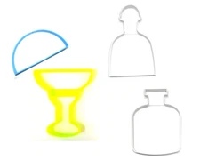 MARGARITAS MEXICAN COCKTAIL TEQUILA BOTTLES MARGARITA COOKIE CUTTER USA PR1344