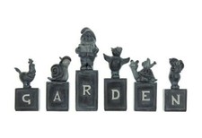 "Country Living" Grey Garden Letter Block Figurines