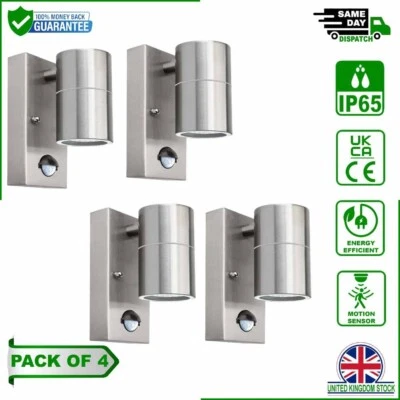 ALPHA LIGHT PIR GU10 Outdoor Wall Downlight Stainless Steel Security Light IP44 Garden Lamp