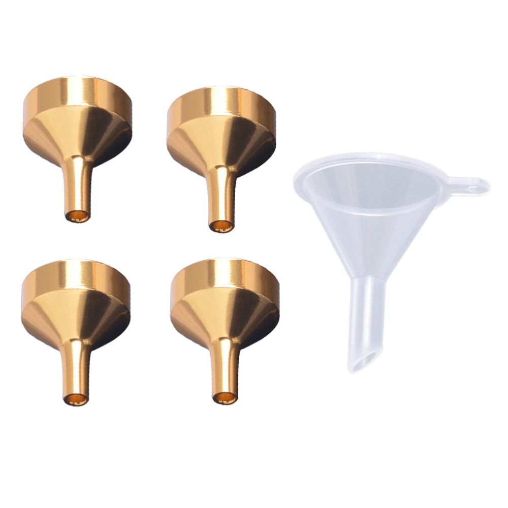 4 Pcs Small Bottle Funnel for Essential Oils Metal Funnels Liquid Nail