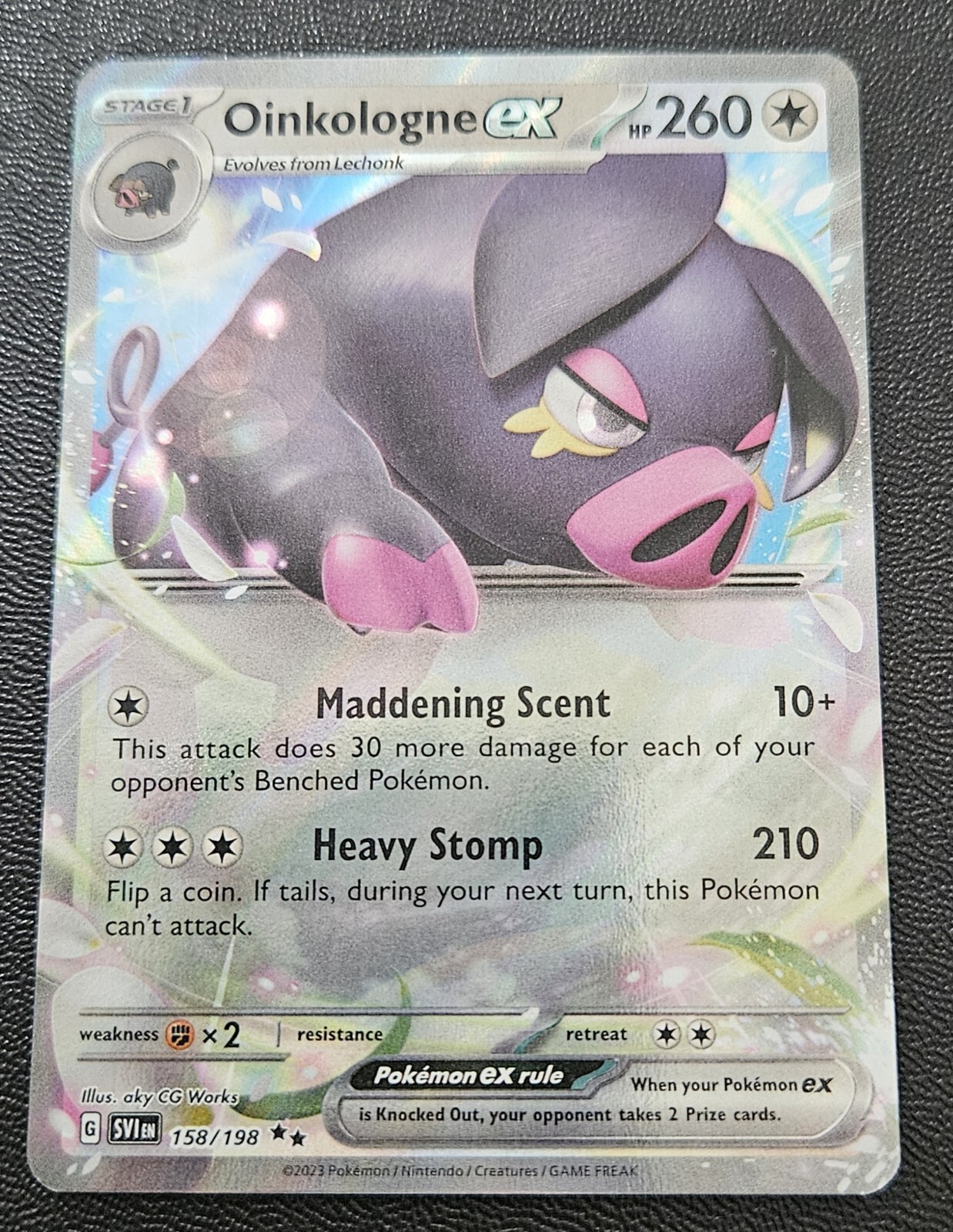 Oinkologne ex 158/198 Scarlet & Violet Base Double Rare Holo Pokemon TCG Card NM