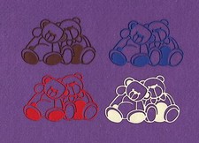 TEDDY BEARS baby die cuts scrapbook cards