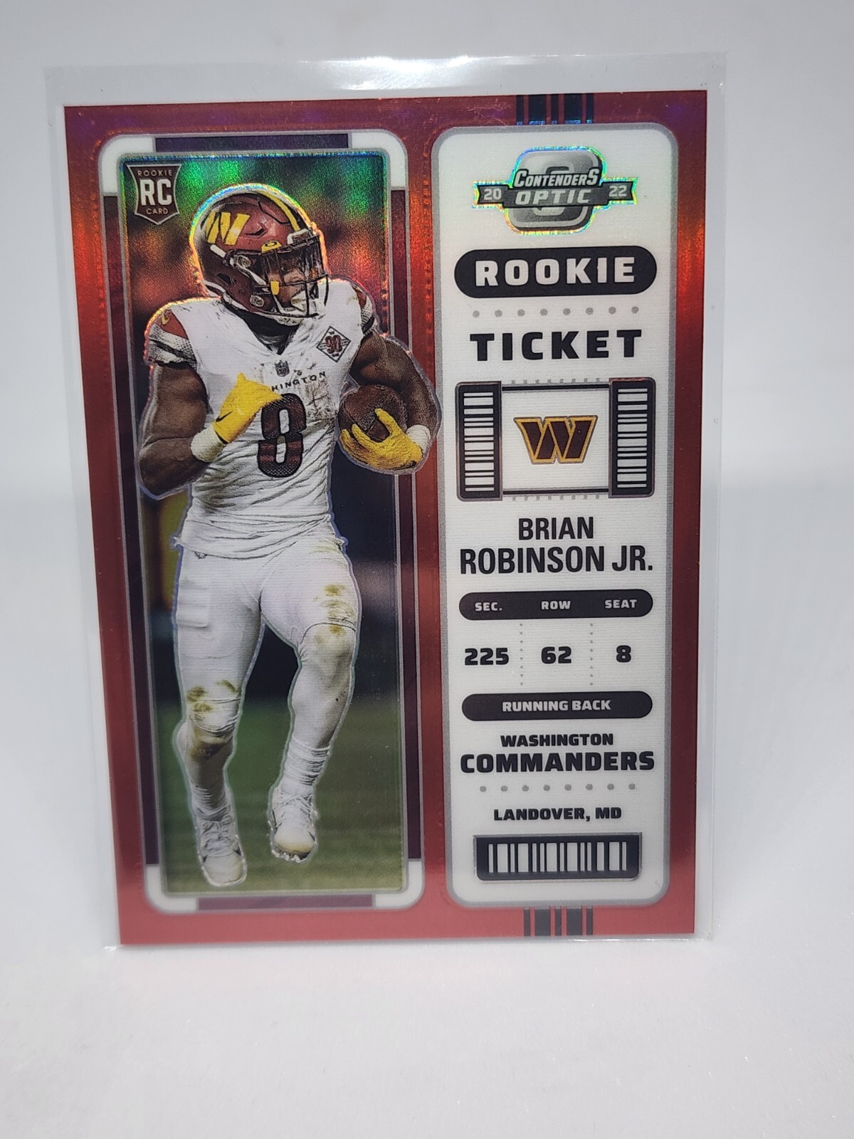 2022 Panini Contenders Optic - RC Ticket Red Prizm #64 Brian Robinson Jr. /175