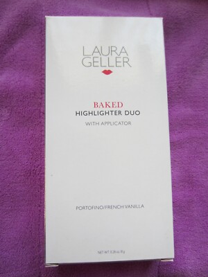 Laura Geller Baked Highlighter PORTOFINO / FRENCH VANILLA w/applicator - BOXED