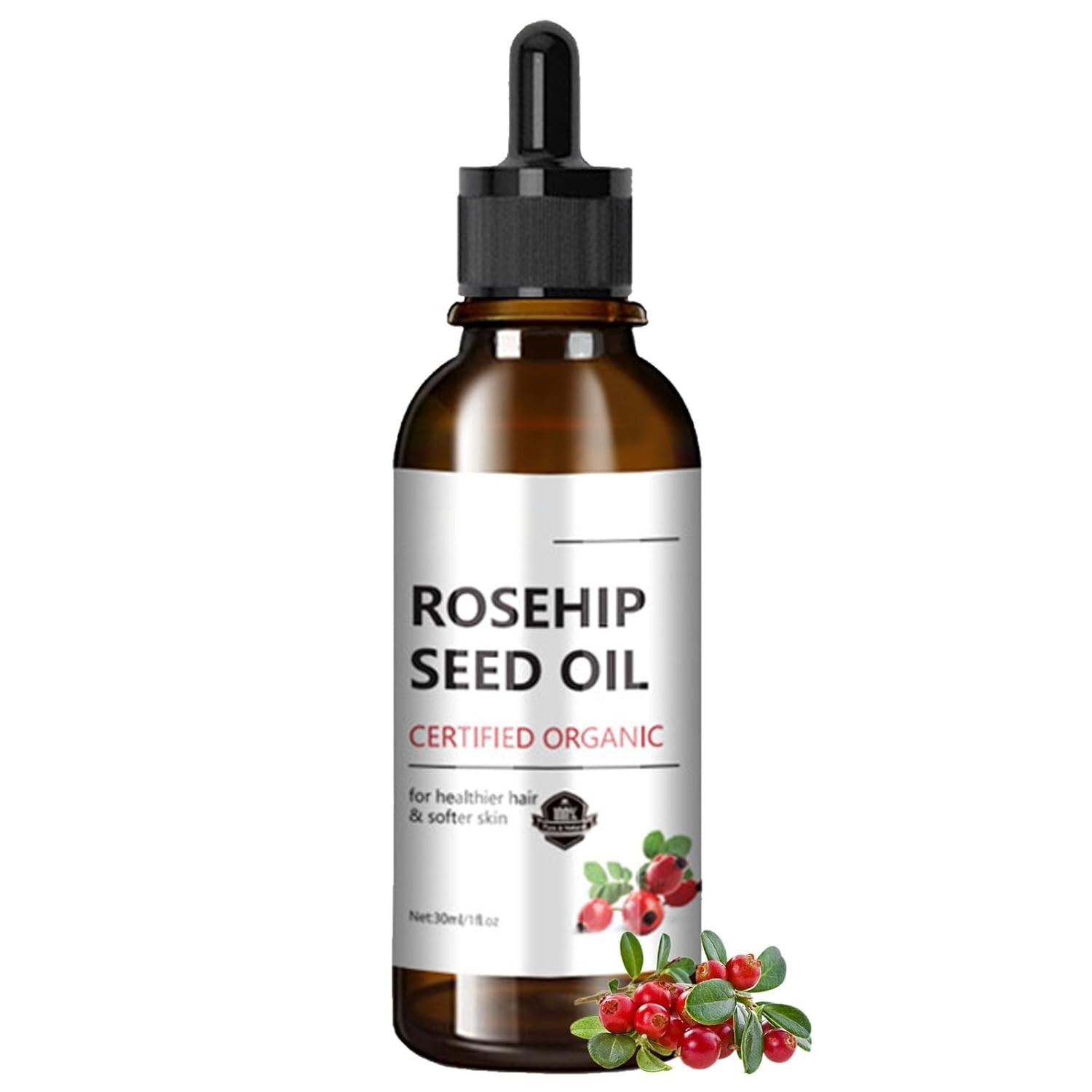 Cold Pressed Refined Rosehip Seed Oil 1 oz Pure Natural for Skin Face Hair Care