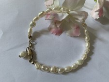 Pearl 925 Silver Bracelet, Handmade Christmas Birthday ,Wedding Anniversary