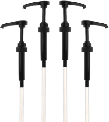 Black Coffee Syrup Pump for 750 ml Bottles (Pack of 4) Fits Torani and more