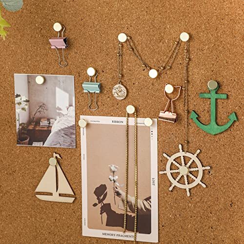 30 Pieces Push Pins, Metal Thumb Tacks for Picture Photo Hanging, Wall Gold - Bild 7 von 7