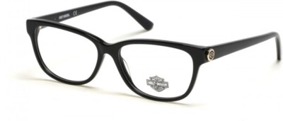 Harley Davidson HD0566 001 Black Cateye Plastic Eyeglasses Frame 53-14-145