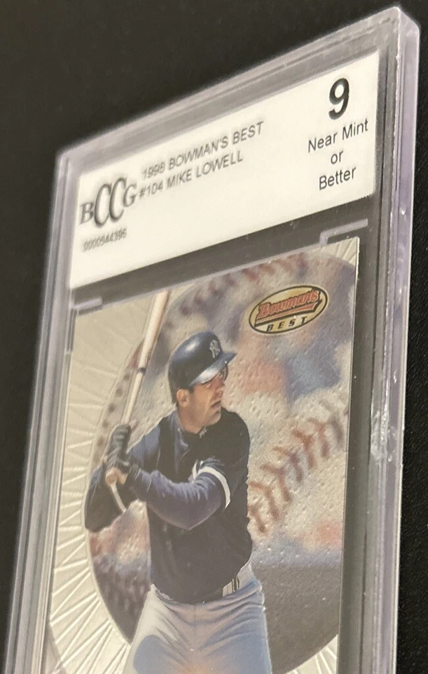 Tarjeta de novato de béisbol 1989 Bowman’s Best Mike Lowell (RC) #104 Yankees BCCG 9 Foto 2 de 3