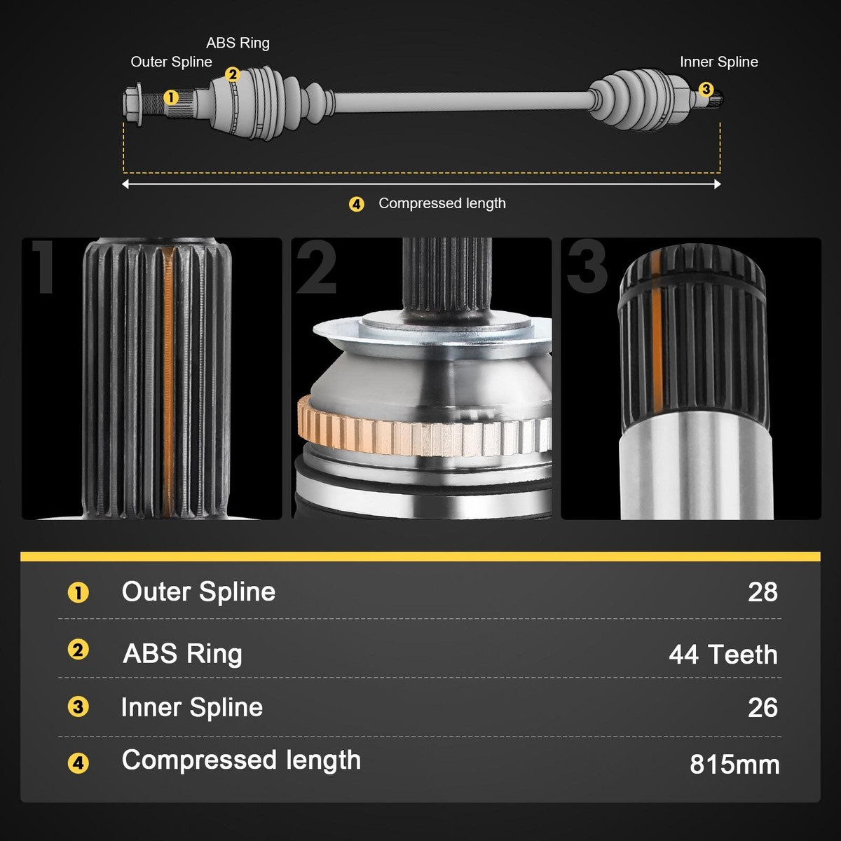 アムナ Drive Shaft CV Axle Assembly Arctic Cat | NICHE PARTS