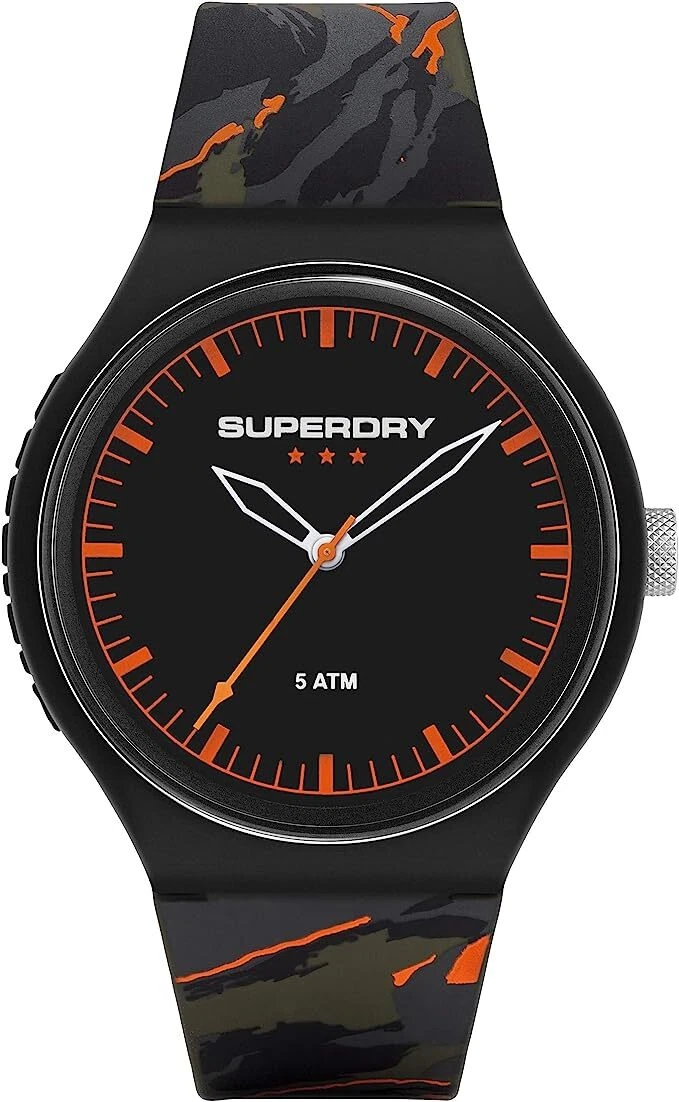 Superdry Sprint Quartz Digital Uomo Orologio con SYG204O Bracciale in Silicone F