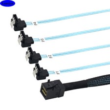 MINI SAS SFF-8643 to 4 Ports SATA 90 degree server high-speed connection cable