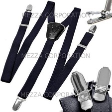 New Kid's Boy's girl's Vesuvio Napoli Suspenders Braces clip on formal Navy Blue