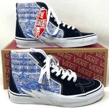VANS Sk8-Hi Bolt Skate Shoes Canvas Suede Sneakers Blue Black Men's VN0A5JIBLK