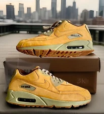 NIKE AIR MAX 90’ PREMIUM ‘WINTERIZED’ LEATHER WHEAT BRONZE BAROQUE BROWN MENS 12