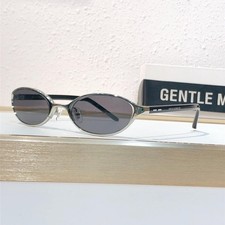 Gentle Monster Moody Metallic Silver Frame Oval Men's Sunglasses 55 21-145