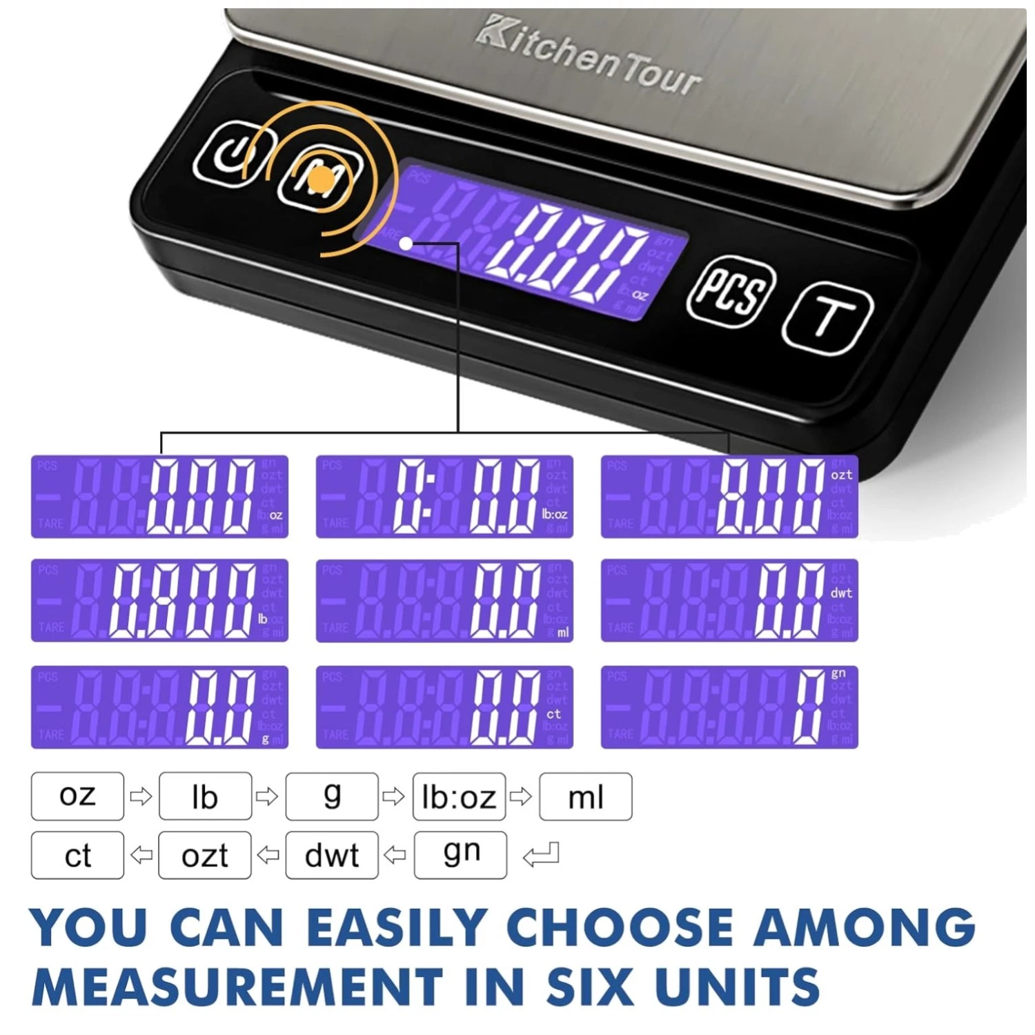 Kitchen Precision Scale - 3000g Capacity - Backlit Display
