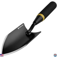 Heavy Duty Carbon Steel Gardening Trowel with Rubber Handle for Planting &