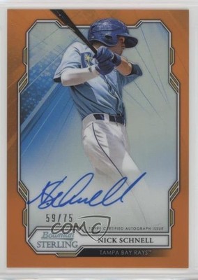 2019 Bowman Sterling Prospect Orange Refractor 59/75 Nick Schnell Auto q3y