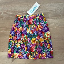Vintage 90's Catalina Floral Swim Cover-up Skirt NWT XS/Small