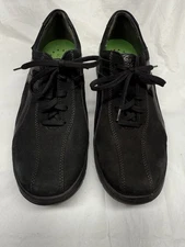 Sano By Mephisto Women’s Black Leather Comfort Sneakers Lace Up Size 7.5